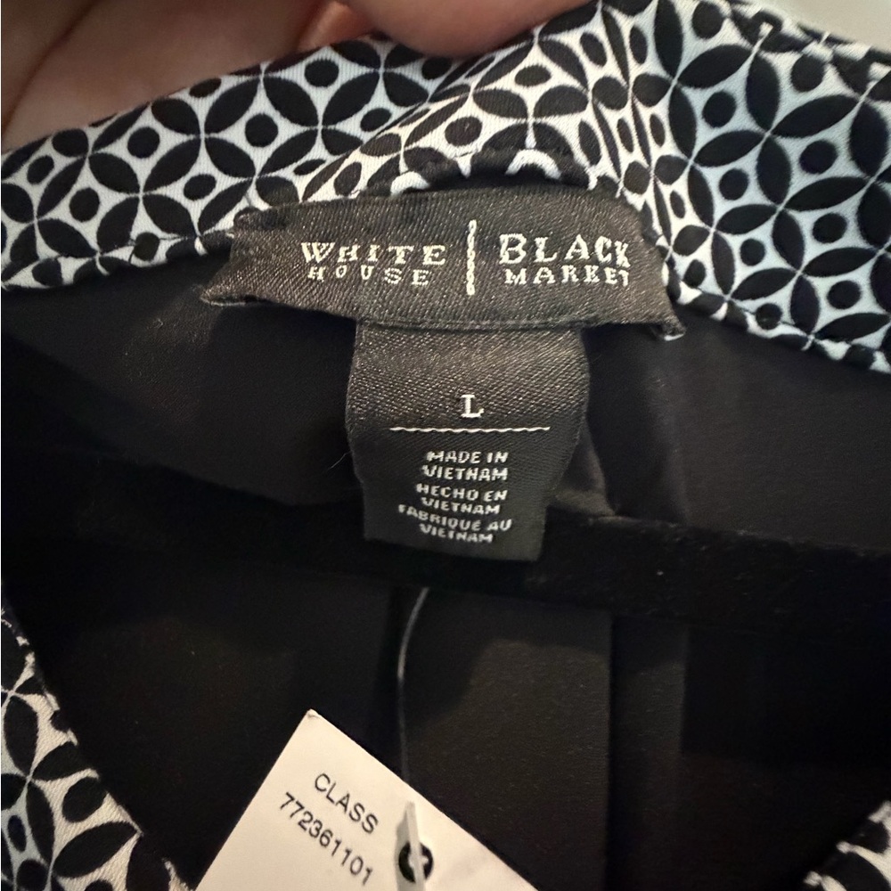 White House Black Market Black Dress with White Trim - Picture 3 of 6